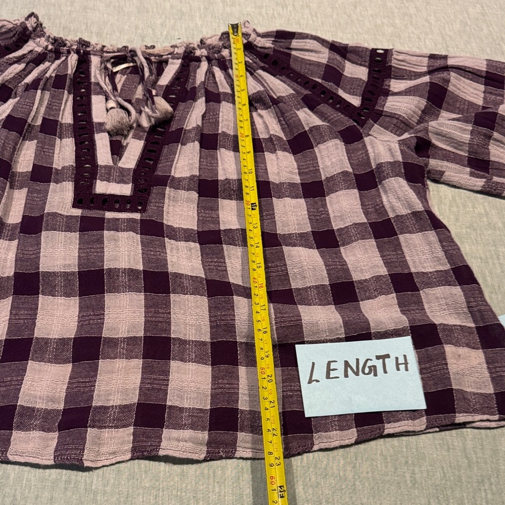 Free People Purple Checkered Blouse - Picture 7 of 11